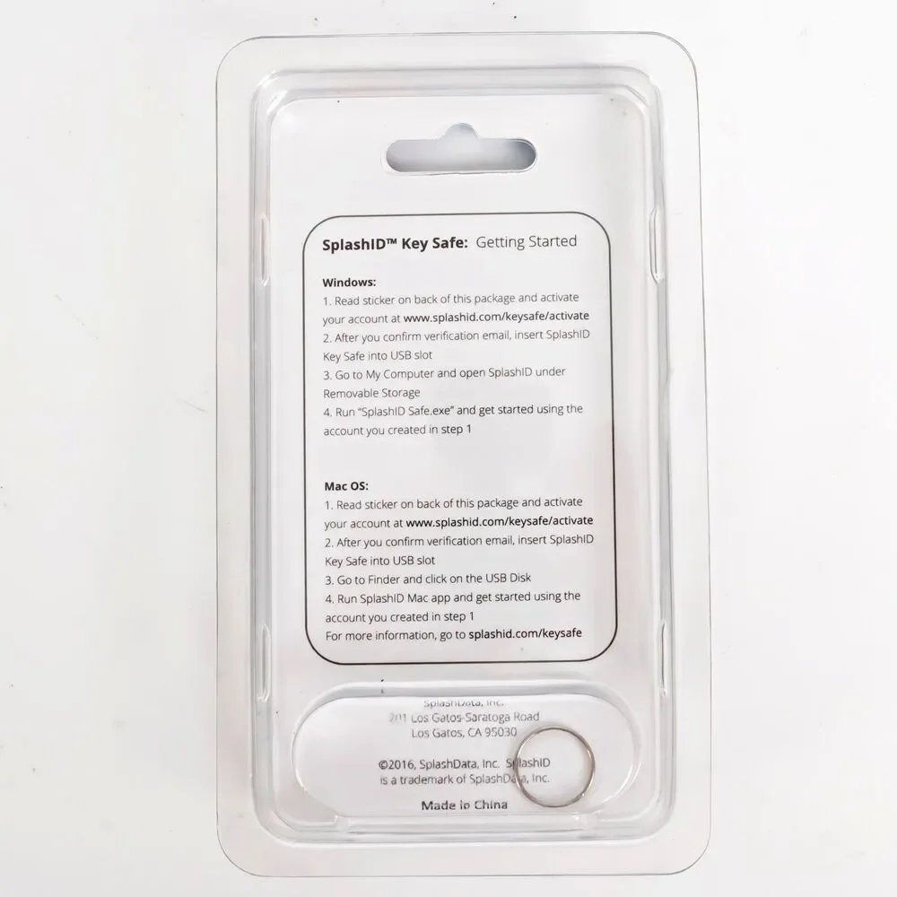 SplashID Key Safe 4 GB For PC or Mac - Secure Your Passwords on a USB Key